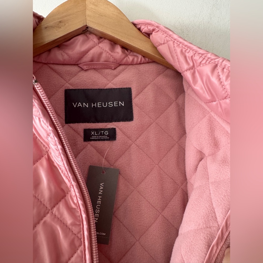 Van Heusen Light Pink Quilted Vest Zip Up Jacket - Picture 5 of 7